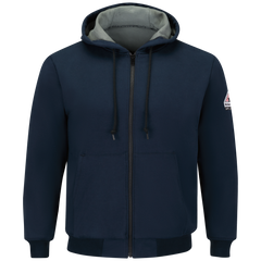 Bulwark Mens Thermal Lined Zip Front Hooded Sweatshirt (SEZ4NV)