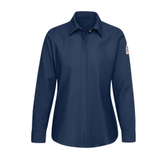 Bulwark Womens Pocketless Work Shirt CAT 2 (SLS3NV)