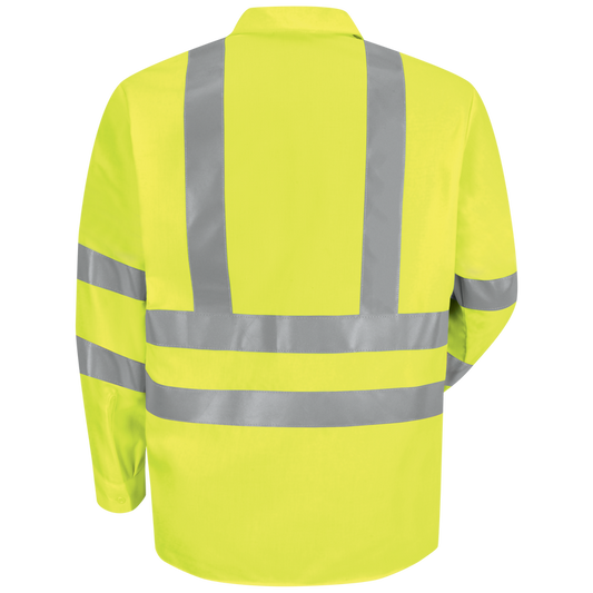 Red Kap Long Sleeve Hi-Vis Work Shirt: Class 3 Level 2 - (SS14-HV-TRC3)