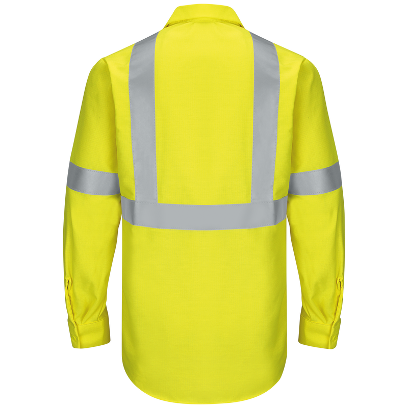 Red Kap Long Sleeve Hi-Visibility Ripstop Work Shirt: Class 2 Level 2 - (SY14HV)