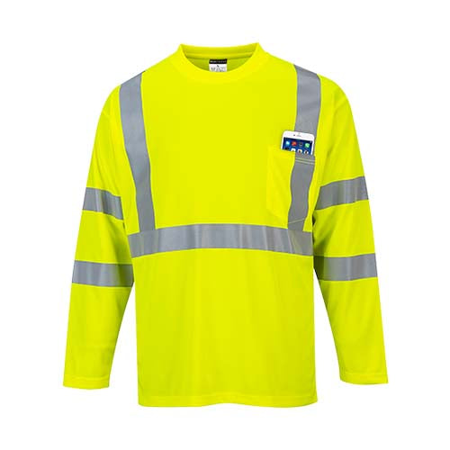 Portwest Hi-Vis Long Sleeve Pocket T-Shirt (S191)
