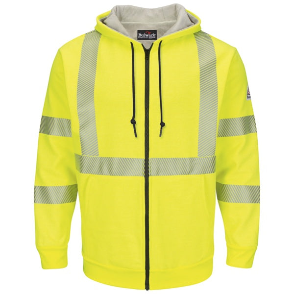 Bulwark Cat 3 Hi-Vis Zip-Front Hooded Fleece Sweatshirt - (SMZ4)