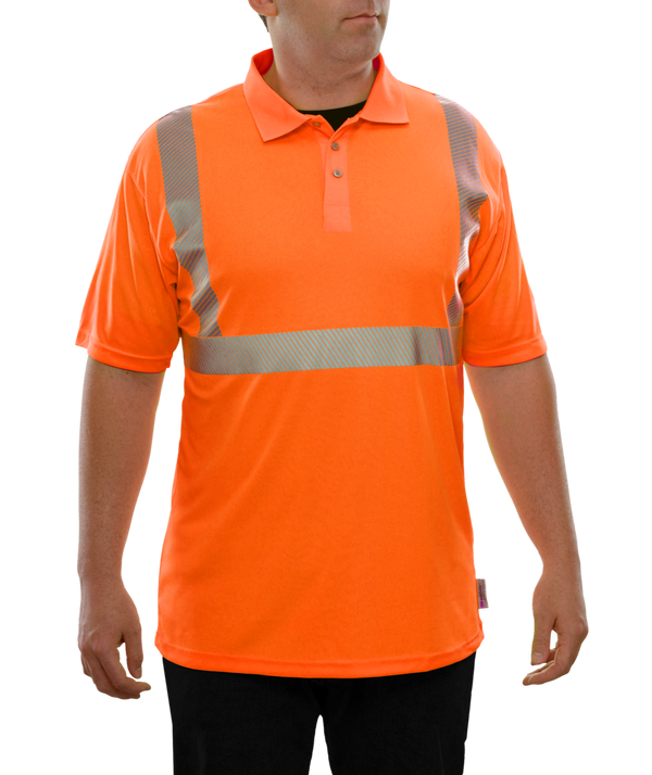 Reflective Apparel Safety Polo: Hi Vis Polo Shirt: Birdseye: Comfort Trim by 3M™ (VEA-302-CT)