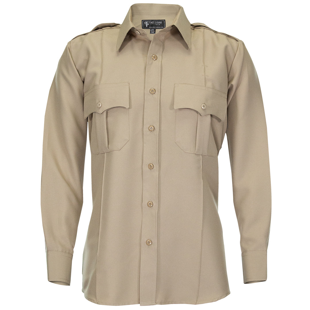 tactical dress shirt Tact Squad Men's Polyester/Cotton Long Sleeve Uniform Shirt (8003) 3rd – USA Work Uniforms