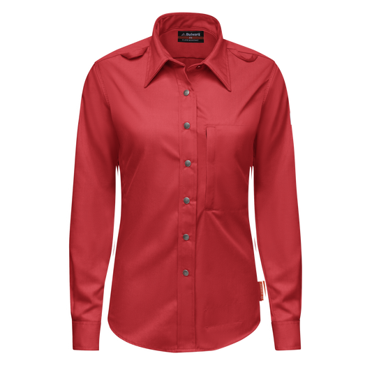 Bulwark iQ Series® Womens Midweight Comfort Snap Front Woven Shirt (QS27RD)