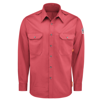 Bulwark iQ SERIES® Mens Midweight Comfort Snap Front Woven Shirt (QS28RD)