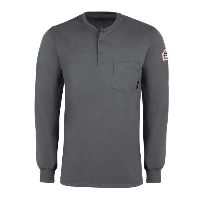 Bulwark Long Sleeve Tagless Henley Shirt - Cat 2 - (SEL2)