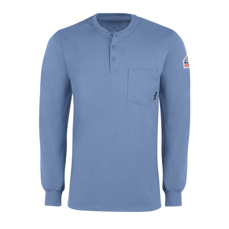 Bulwark Long Sleeve Tagless Henley Shirt - Cat 2 - (SEL2)