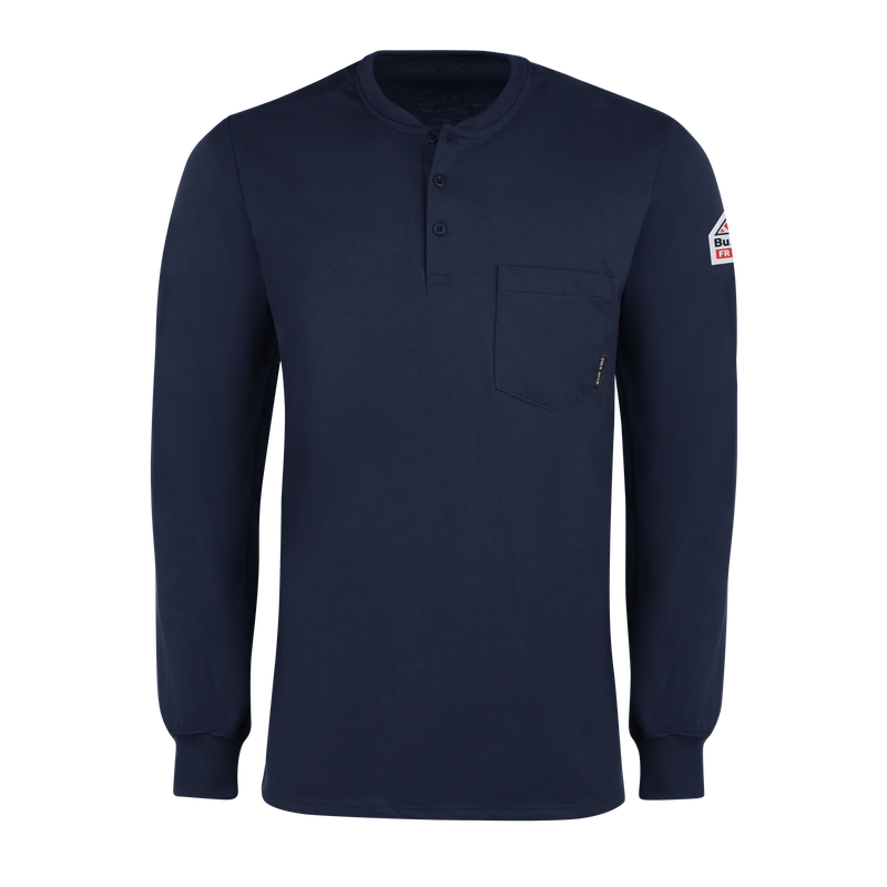 Bulwark Long Sleeve Tagless Henley Shirt - Cat 2 - (SEL2)