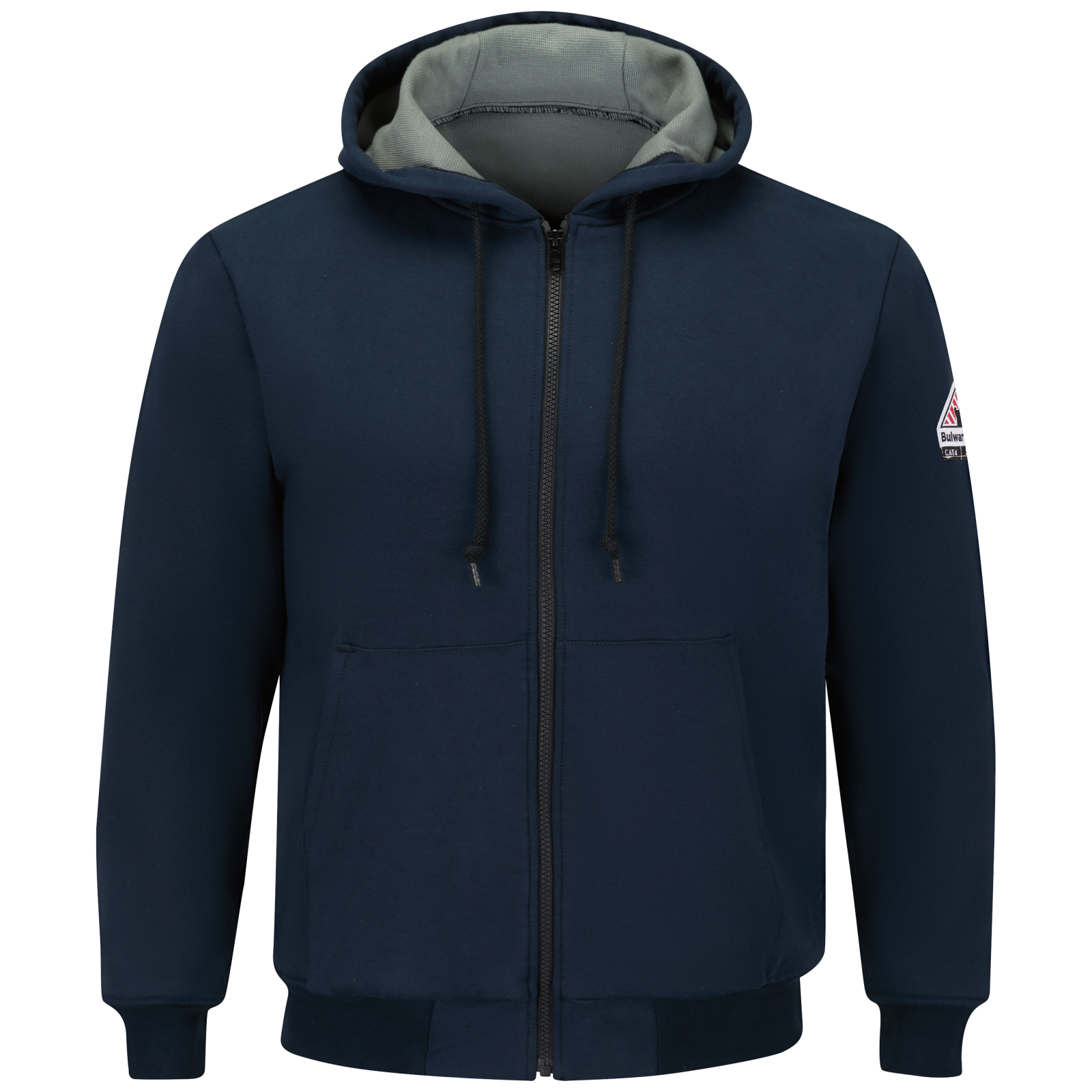 Bulwark Mens Thermal Lined Zip Front Hooded Sweatshirt (SEZ4NV)
