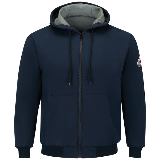 Bulwark Mens Thermal Lined Zip Front Hooded Sweatshirt (SEZ4NV)