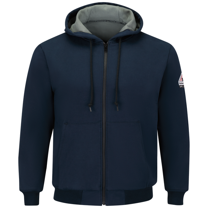Bulwark Mens Thermal Lined Zip Front Hooded Sweatshirt (SEZ4NV)