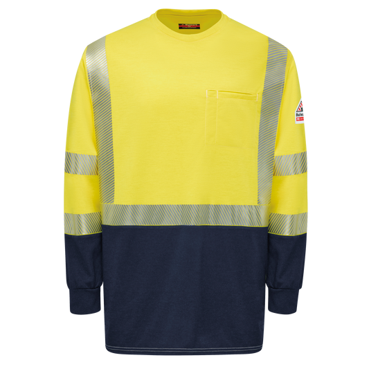Bulwark Hi Vis Lightweight Colorblock LS TShirt CAT 2 (SMB2HN)