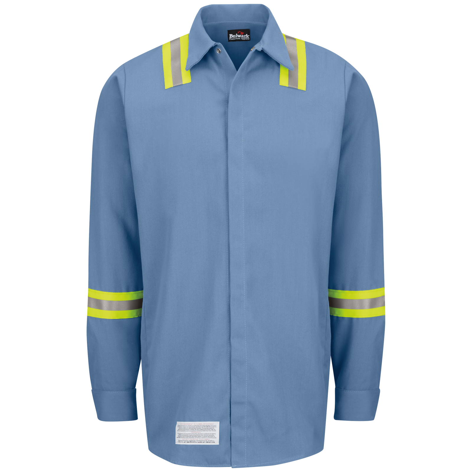 Bulwark Mens Long Sleeve Snap Front Work Shirt with Striping CAT 2 (SMS6)