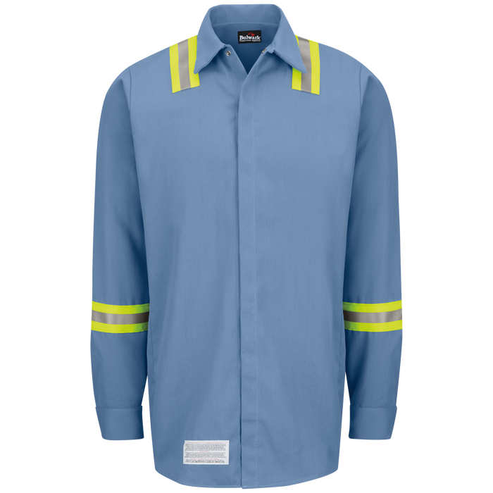 Bulwark Mens Long Sleeve Snap Front Work Shirt with Striping CAT 2 (SMS6)