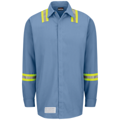 Bulwark Mens Long Sleeve Snap Front Work Shirt with Striping CAT 2 (SMS6)