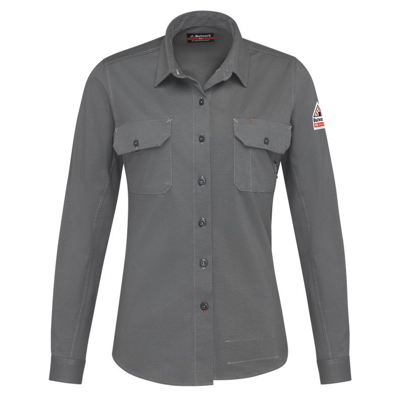 Bulwark Womens Flex Knit Button Down Work Shirt CAT 2 (STG5)