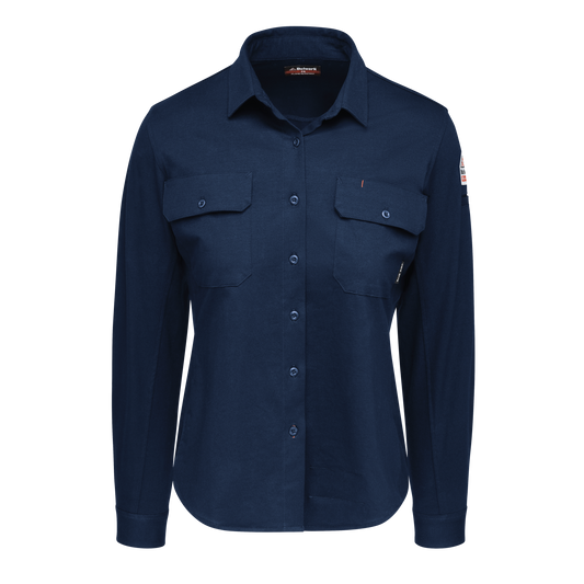 Bulwark Womens Flex Knit Button Down Work Shirt CAT 2 (STG5)