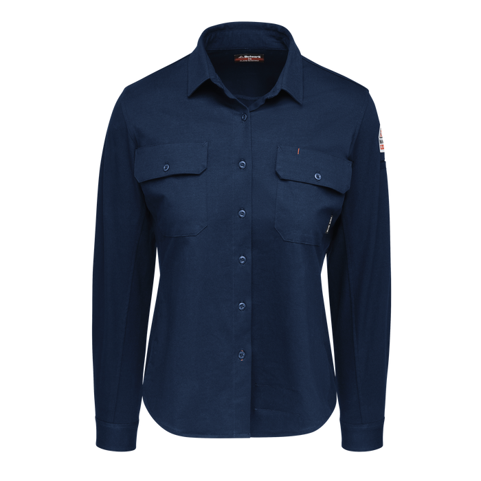 Bulwark Womens Flex Knit Button Down Work Shirt CAT 2 (STG5)