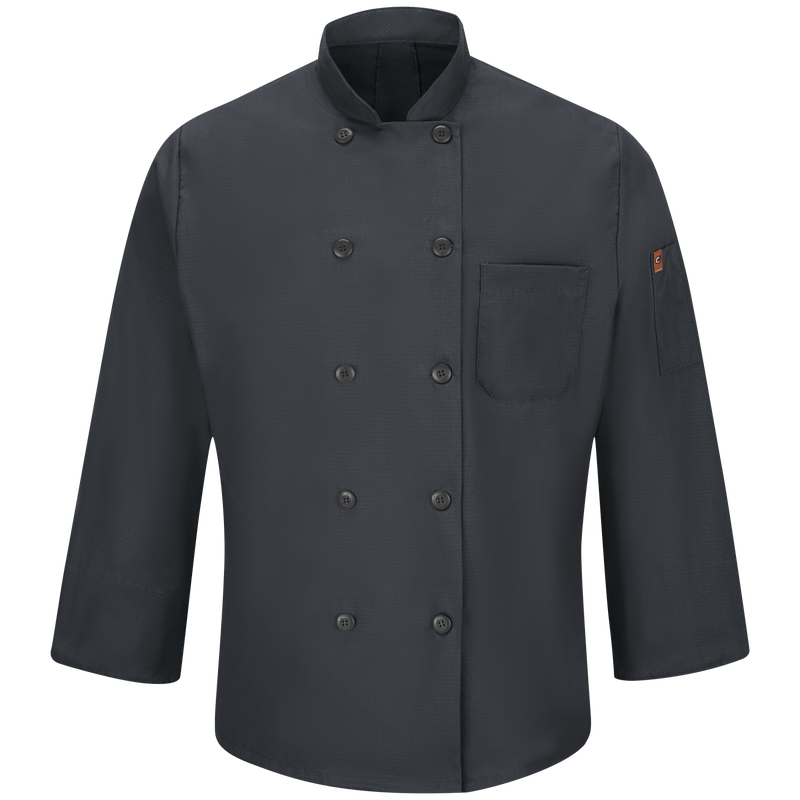 Red Kap Mens Ten Button Chef Coat With Mimix and Oilblok (042X)