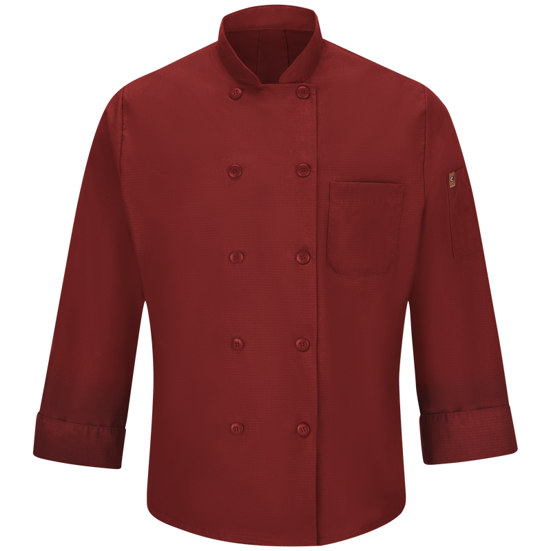 Red Kap Mens Ten Button Chef Coat With Mimix and Oilblok (042X)