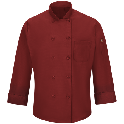 Red Kap Mens Ten Button Chef Coat With Mimix and Oilblok (042X)