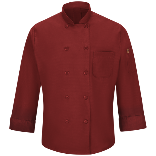 Red Kap Mens Ten Button Chef Coat With Mimix and Oilblok (042X)