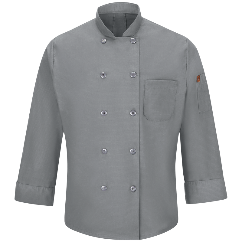 Red Kap Mens Ten Button Chef Coat With Mimix and Oilblok (042X)
