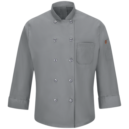 Red Kap Mens Ten Button Chef Coat With Mimix and Oilblok (042X)
