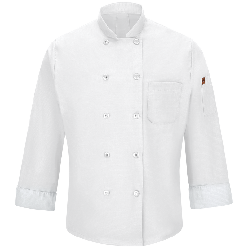 Red Kap Mens Ten Button Chef Coat With Mimix and Oilblok (042X)