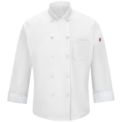 Red Kap Mens Ten Button Chef Coat With Mimix and Oilblok (042X)