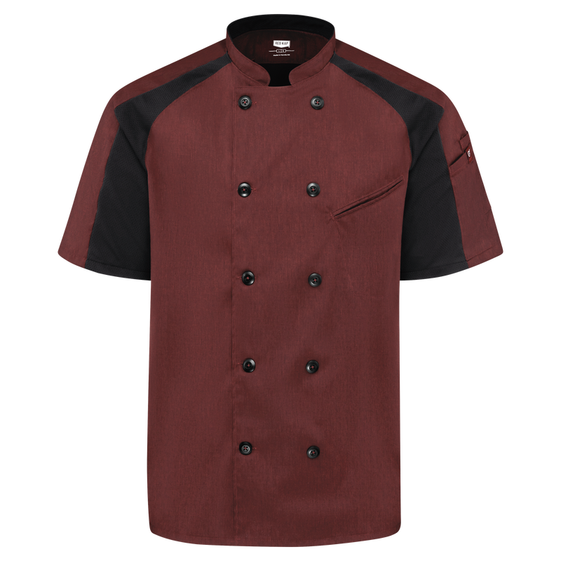 Red Kap Mens Airflow Raglan Chef Coat with OilBlok (052M)