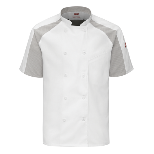 Red Kap Mens Airflow Raglan Chef Coat with OilBlok (052M)
