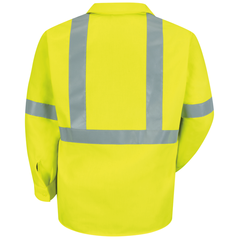 Red Kap Long Sleeve Hi-Visibility Work Shirt: Class 2 Level 2 - (SS14-HV-TRC2)