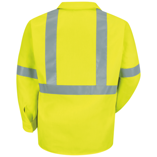Red Kap Long Sleeve Hi-Visibility Work Shirt: Class 2 Level 2 - (SS14-HV-TRC2)