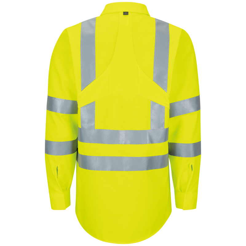 Red Kap Hi Visibility Long Sleeve Ripstop Work Shirt (SX14)