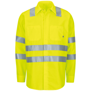 Red Kap Hi Visibility Long Sleeve Ripstop Work Shirt (SX14)