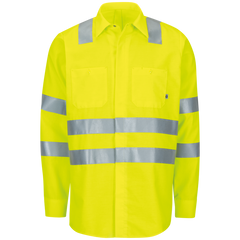 Red Kap Hi Visibility Long Sleeve Ripstop Work Shirt (SX14)