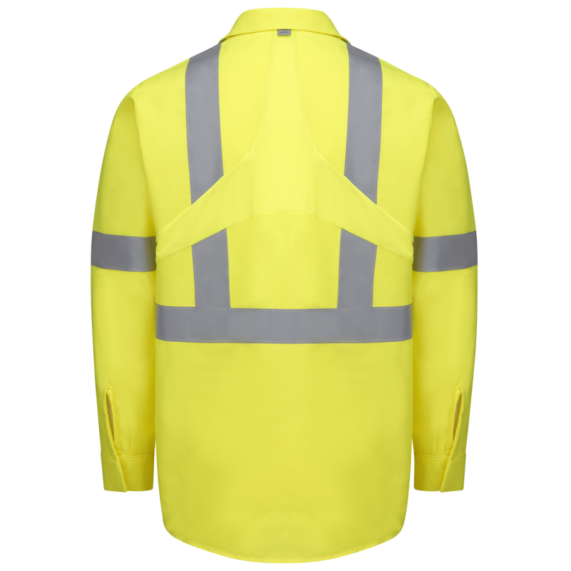 Red Kap Hi Visibility Long Sleeve Ripstop Work Shirt (SX14)