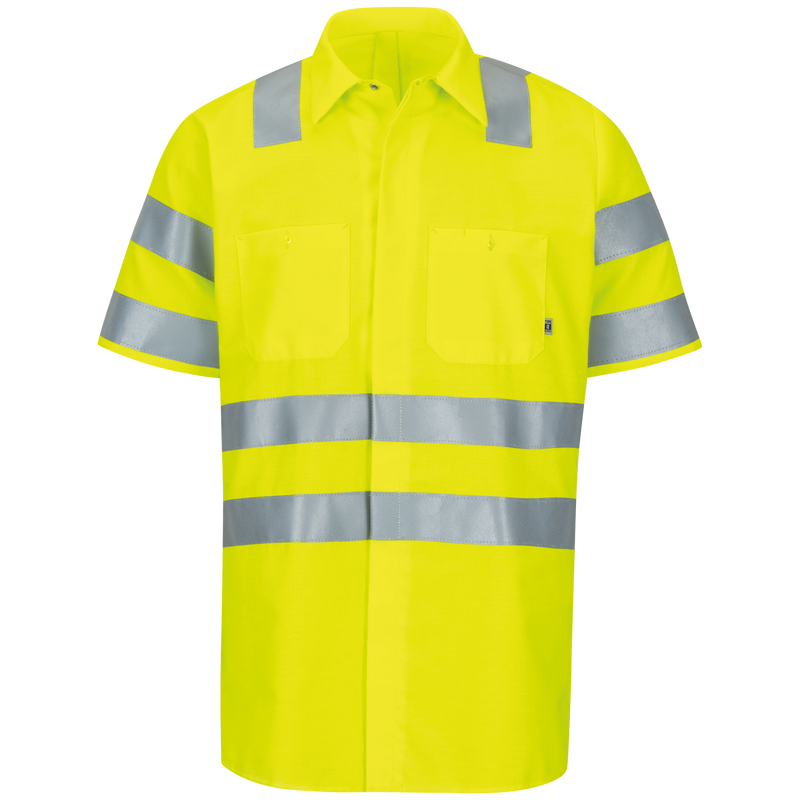 Red Kap Hi Visibility Short Sleeve Ripstop Work Shirt (SX24)