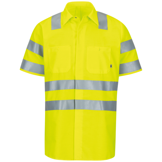 Red Kap Hi Visibility Short Sleeve Ripstop Work Shirt (SX24)