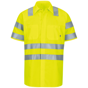 Red Kap Hi Visibility Short Sleeve Ripstop Work Shirt (SX24)