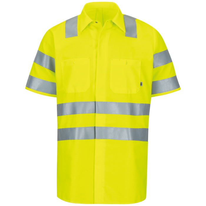 Red Kap Hi Visibility Short Sleeve Ripstop Work Shirt (SX24)