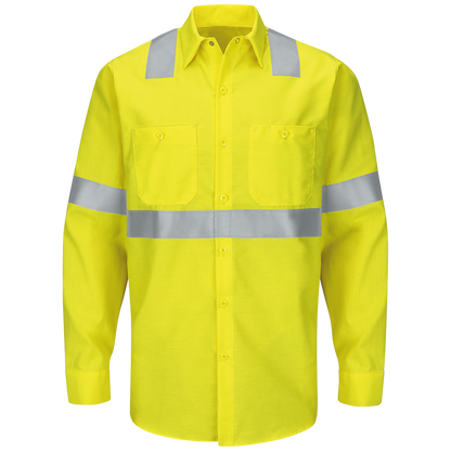 Red Kap Long Sleeve Hi-Visibility Ripstop Work Shirt: Class 2 Level 2 - (SY14HV)