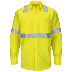 Red Kap Long Sleeve Hi-Visibility Ripstop Work Shirt: Class 2 Level 2 - (SY14HV)