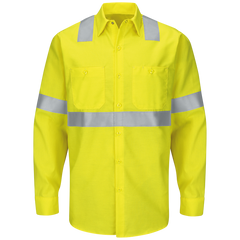 Red Kap Long Sleeve Hi-Visibility Ripstop Work Shirt: Class 2 Level 2 - (SY14HV)