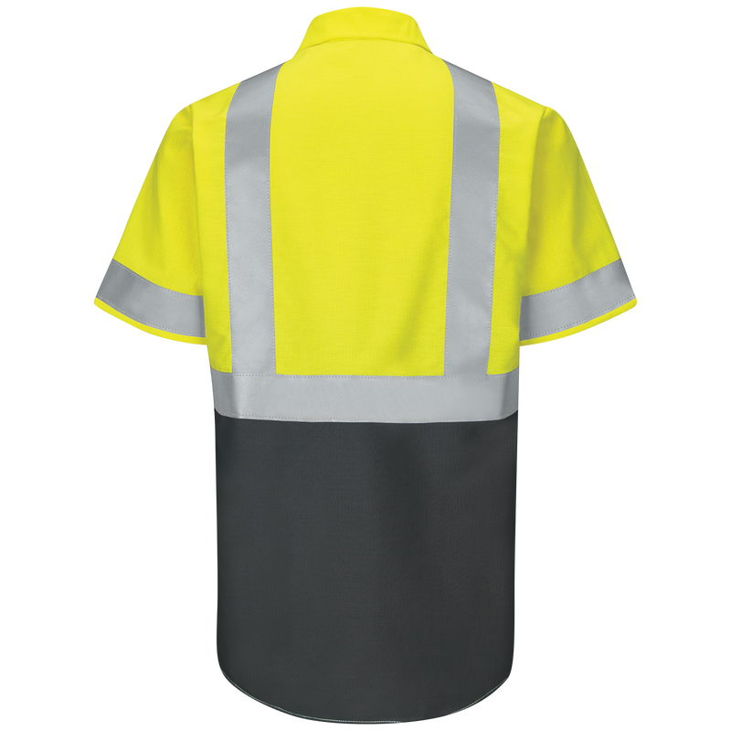 Red Kap Short Sleeve Hi-Visibility Color Block Work Shirt: Class 2 Level 2 - (SY24)