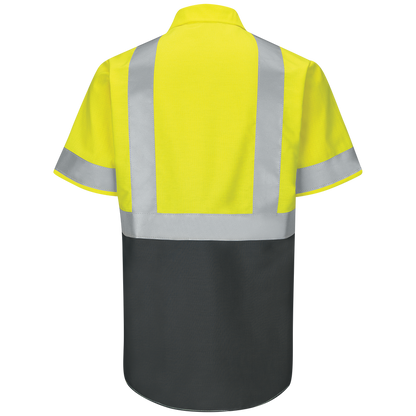 Red Kap Short Sleeve Hi-Visibility Color Block Work Shirt: Class 2 Level 2 - (SY24)