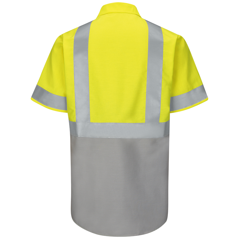 Red Kap Short Sleeve Hi-Visibility Color Block Work Shirt: Class 2 Level 2 - (SY24)
