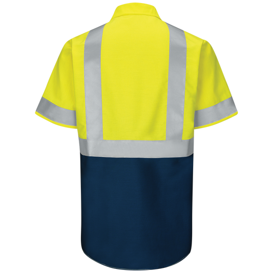Red Kap Short Sleeve Hi-Visibility Color Block Work Shirt: Class 2 Level 2 - (SY24)
